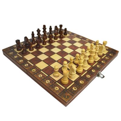 China Magnetic 3 In 1Magnetic Chess Felted Game Board 24cm*24cm Interior Storage Wooden Folding Kids Gift Family Adult Game for sale