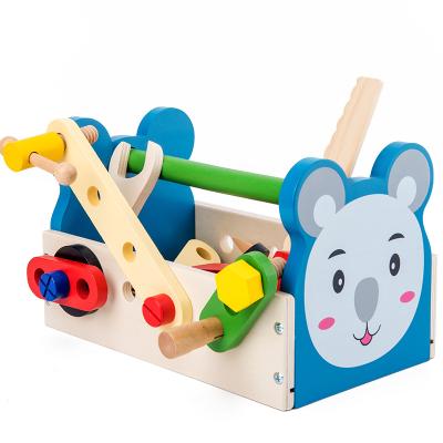 China Wooden Tool Kit For Kids Tool Kit Hotsale Wooden Children Toys Repair Pretend Play Toolbox Wooden Tool Kit for sale