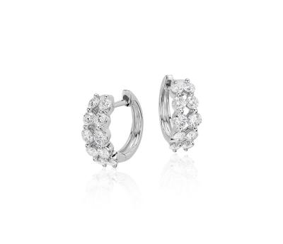 China Ear Safe Hoop Customized 9K/10K/14K/18K Natural Gold Diamond Earrings /lab Developed Diamond for sale