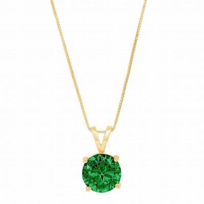 China Customized Safe Production 9K 10K 14K 18K Small Gold Tourmaline Natural Shiny Cut Small Pendant Necklace for sale