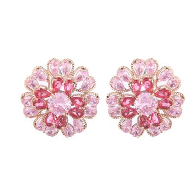 China New Fashionable Wholesale Trendy Design Earrings Gold Plated Earrings LACE FLOWER Stud Mail for sale