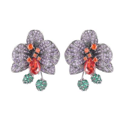 China New Fashionable Wholesale Trendy Design Earrings Gold Plated Earrings FLOWER Stud Post 925silver for sale