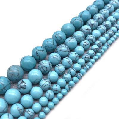 China Safe Natural Blue Turquoise Blue Beads For Fashion Jewelry Jewelry Making for sale