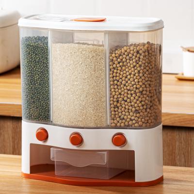 China Hot Selling Freshness Preservation Kitchen Drawer Storage Box With DIS Rice Dispenser Plastic Storage Box for sale