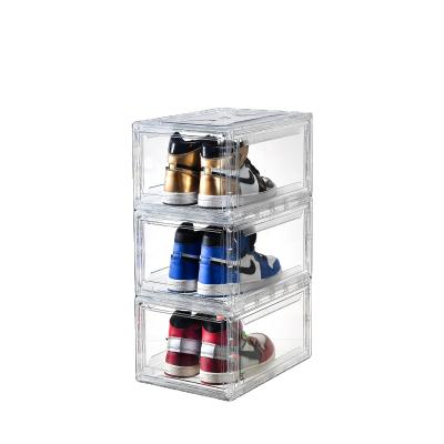 China Modern Durable Using Small / Large Rectangle Foldable Transparent Shoe Storage Box for sale