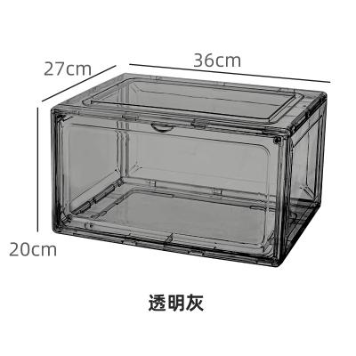 China Contemporary transparent plastic thickened shoe box display shoe box can be customized stacking storage box for sale