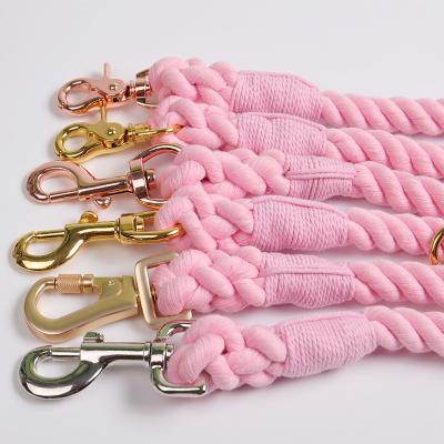 China Shade Durable Growing Braided Resistant Pink Pets Suite Cotton Dog Rope Leash Lead for sale