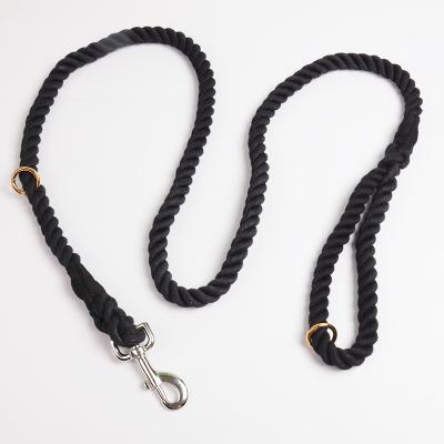 China Colorful Stocked Dog Accessories Soft Adjustable Handmade Dog Rope Lead Rope Cotton Strong Leash for sale