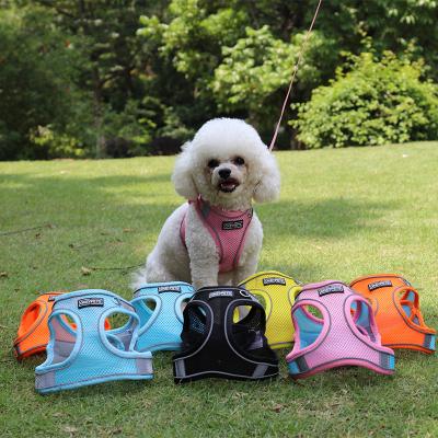 China Reflective Breathable Reversible Air Mesh Cat Vest Harness Comfortable Adjustable Light Weight Summer Dog Harness With Nylon Lead for sale