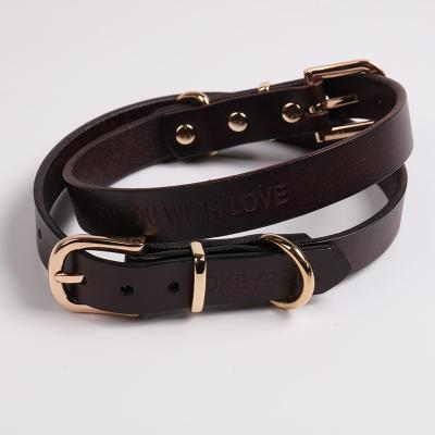 China Personalized Purpose Design Vegan Multi Protector Eco Friendly Pet Collar Genuine Leather Collar For Dogs for sale