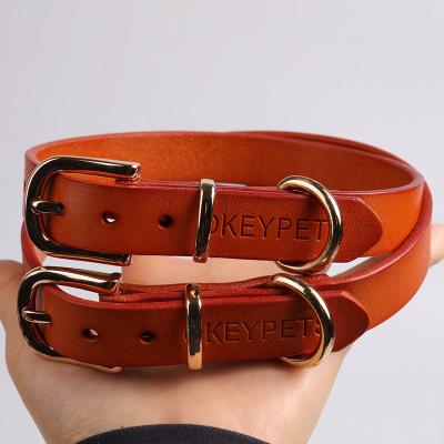 China New Fashion Personalized Unique Leather Collar Solid Colors Adjustable Leather Dog Collar for sale