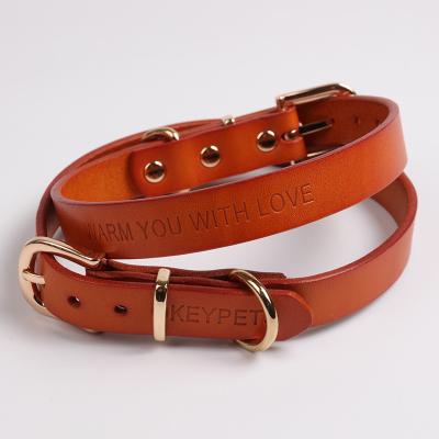 China Okeypets Custom Manufacturing Supply All Season Multiple Colors Fashion Soft Comfortable Leather Dog Collar for sale