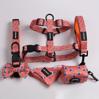 China Multi-colors Custom Made Safety Szie Sublimation Puppy Vest Dog Harness Leash Personalized Pull Set for sale