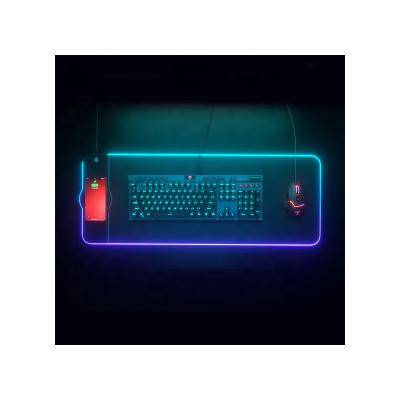 China Best Selling Simple Rubber Radio Charging Mousepad Computer LED Mousepad for sale