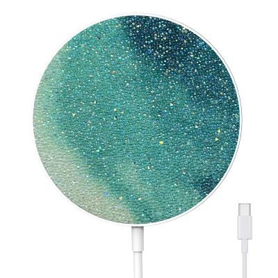 China Small Volume Pleasant Green Even Power Bank Mobile Phone Ink Wireless Charger For Electronic Device Charging for sale