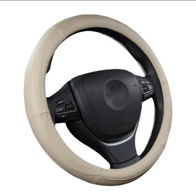 China Universal Car Interior Accessories Genuine Leather Steering Wheel Cover Universal Genuine Leather Fit For 36 To 38cm Wheels Custom Acceptable for sale