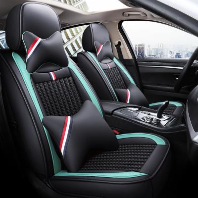 China Four Seasons Easy Hot Selling Faux Full Set Full Set Leather Universal For Car SUV Pickup Truck Car Seat Cover Cushions Home for sale