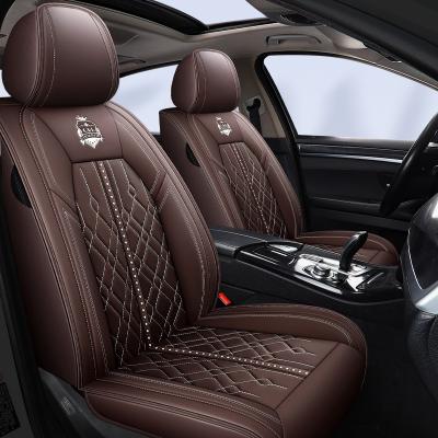 China Full Set Vehicle Seat Cover Eco-friendly Car Seat Covers Universal Fitted Leather Cushions For Cars 95% Deatachable Headrests for sale