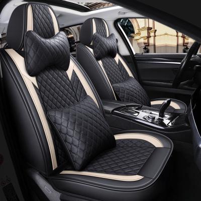 China Luxury Eco-friendly Universal Leather Seat Protector Car PU Seat Cover Car Full Set for sale