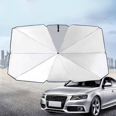 China Brief & Single Color Car Windshield Sunshade Umbrella With Escape Safety Hammer, Folding Car Sun Shade Parasol Umbrella for sale