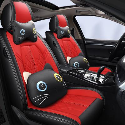 China Fashion Cartoon Eco-friendly Design Sports Leather Universal Full Size Car Seat Cover Cushions for sale