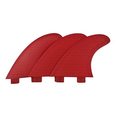 China Red Color Double Tag Surfboard Fin Unisex Red Color Tri Fiberglass Surfboard Fins for sale