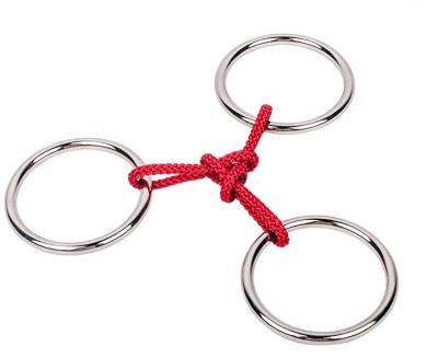 China Three Ring Rope Puzzle Challenging Three Ring Metal Rope Puzzle Puzzling Brain Teasers Loop Puzzles For Adults for sale