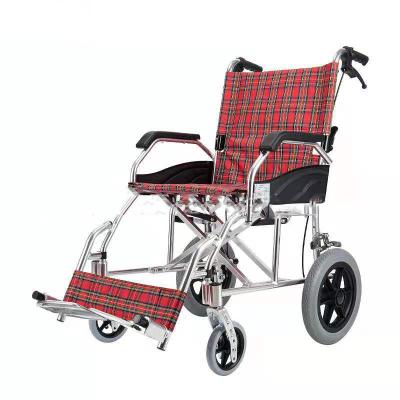 China Wheelchair Folding Aluminum Manual Double Brakes Safety Non-slip Comfortable Light Weight Portable Manual Wheelchair for sale