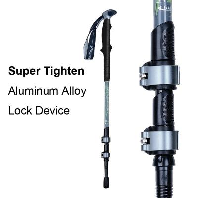 China Folding Adjustable Crutches Carbon Fiber Thickened External Lock Trekking Pole Supports Road Aids Crutch For Adults for sale