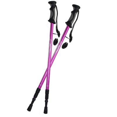 China Wholesale Folding Supports Lightweight Telescopic Hiking Stick Shockproof 3 Section Alpenstock Crutch Stick Supports Colorful for sale