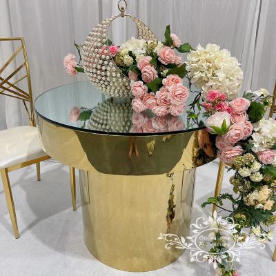 China New from Morden came for shinny the gold cake table for the wedding for sale