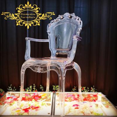 China The Morden Clear Crystal Plastic Acrylic Wedding Chair for sale