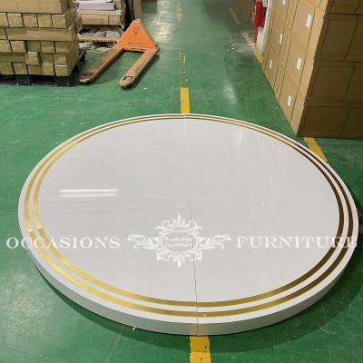 China Morden and Gold Wedding Round Stage Shiny White Line for sale