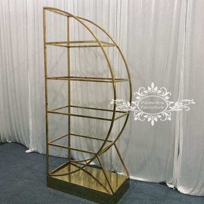 China Events Wedding Shelves For Wedding Decoration Gold Decorative Corner Shelf for sale