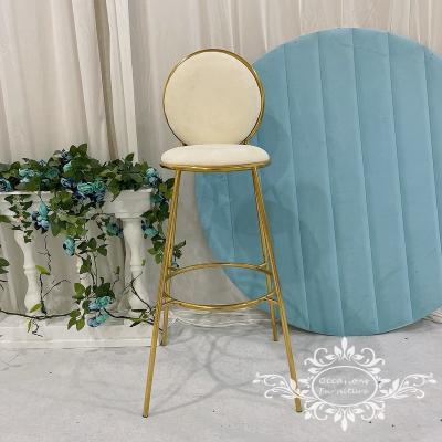 China Morden Round Tubes Simple Style Golden Bar Chair Wedding Furniture for sale