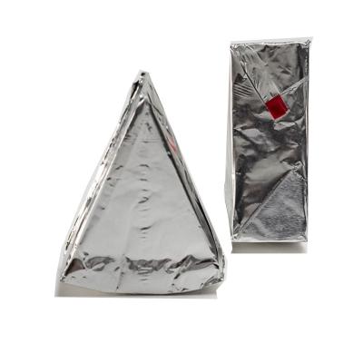 China Custom Food Thermo Printed Lacquered 12 Micron GoldI Silver Aluminum Foil For Treated Triangle Cheese Spread Wrapper for sale