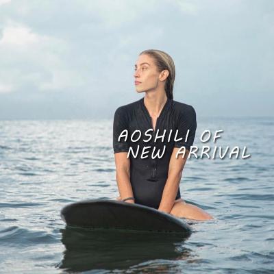 China AOSHILI Girls Zipper Custom Anti-UV Black Logo Swimming Suit High Quality UV Surfing Front Zipper Rash Guards for sale