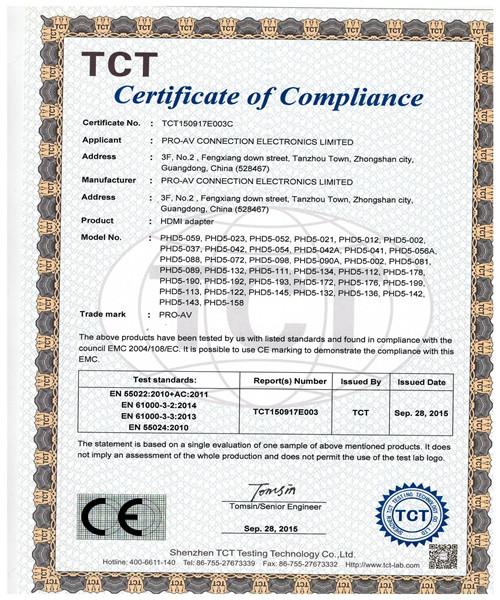 CE - PRO-AV Connection Electronics Technology Limited