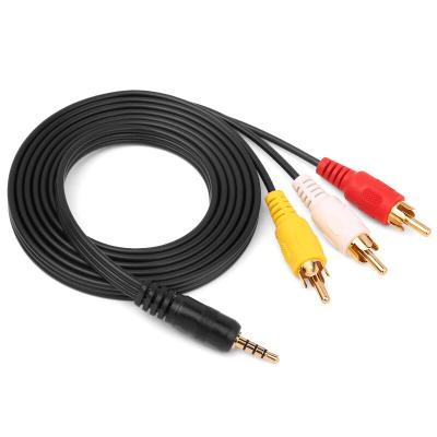 China DVD Player 3.5mm Mini Jack AV to rca Stereo 3 RCA Male Adapter Audio Video Cable Cable to Stereo for sale