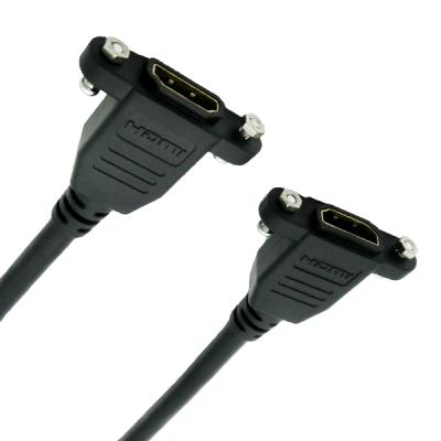 China High Speed ​​HDTV Hdmi Female To Female Panel Mount Extension Cable With Embedded Nut Hdmi Cable Extender for sale