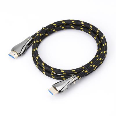 China HDTV Shell Connector Premium High Quality Zinc Alloy 1M Blue Color Gold Plated HDMI Cable Metal Braided 8k HDMI Cable for sale