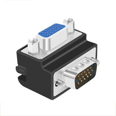 China audio & Video 15 Pin Female 90 Degree Right Angle 270 Degree VGA Male To Female Adapter Down Rectangle VGA Adapter for sale