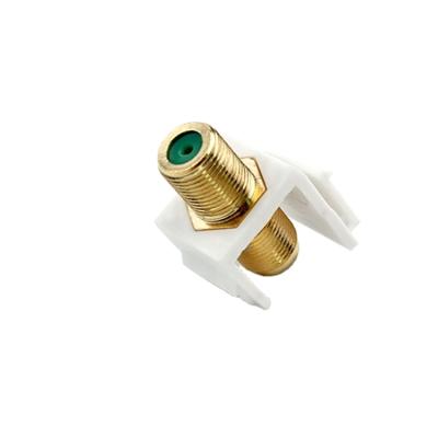 China Wall Plate PRO-AV Gold Plated Trapezoidal TV RG6 F Type Coaxial Jack Insert for sale