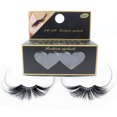 China Full Strip 100% Natural Soft Fur Lashes Long Rod Black Natural 3d Mink Cotton False Eyelashes for sale