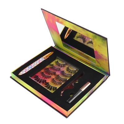 China Wholesale Natural Soft 5 Pairs Soft Magnet Lashes Magnetic Eyelashes Set With Magnet Glue Liquid Eyeliner Pen Pencil Gift Box for sale