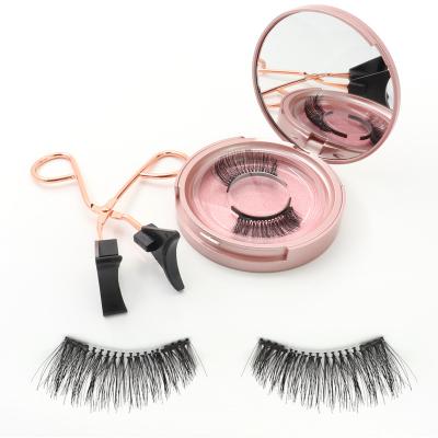 China New Arrival Private Label Natural Soft Strip Lashes Mink Silk Magnetic Eyelash Waterproof for sale