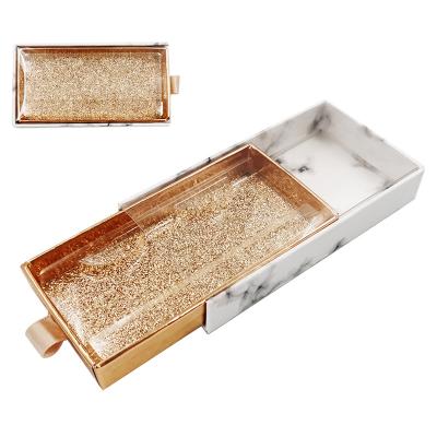 China Durable Glitter Paper False Eyelashes Box Portable Empty Eyelash Packaging Boxes for sale