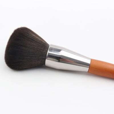 China Angular Blush Customized Private Label Make Up Brush Handle Base Wooden Makeup Powder Brush for sale