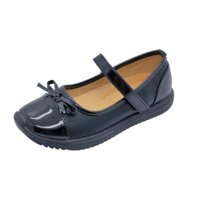 China Round Black Patent Dress Girls Kids Mary Jane Flats Comfortable Lightweight School Waterproof Shoes for sale