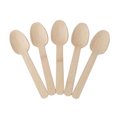 China 100% Nature Biodegradable Recyclable Organic Bulk Bamboo Ice Cream Green Soup Spoon Disposable Bamboo Cutlery Spoon for sale